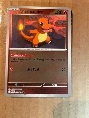 Pokemon Charmander Card - Orange, Red, Yellow